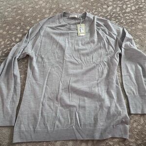Peter Millar 100% Merino Wool Gray Crew Neck Sweater
